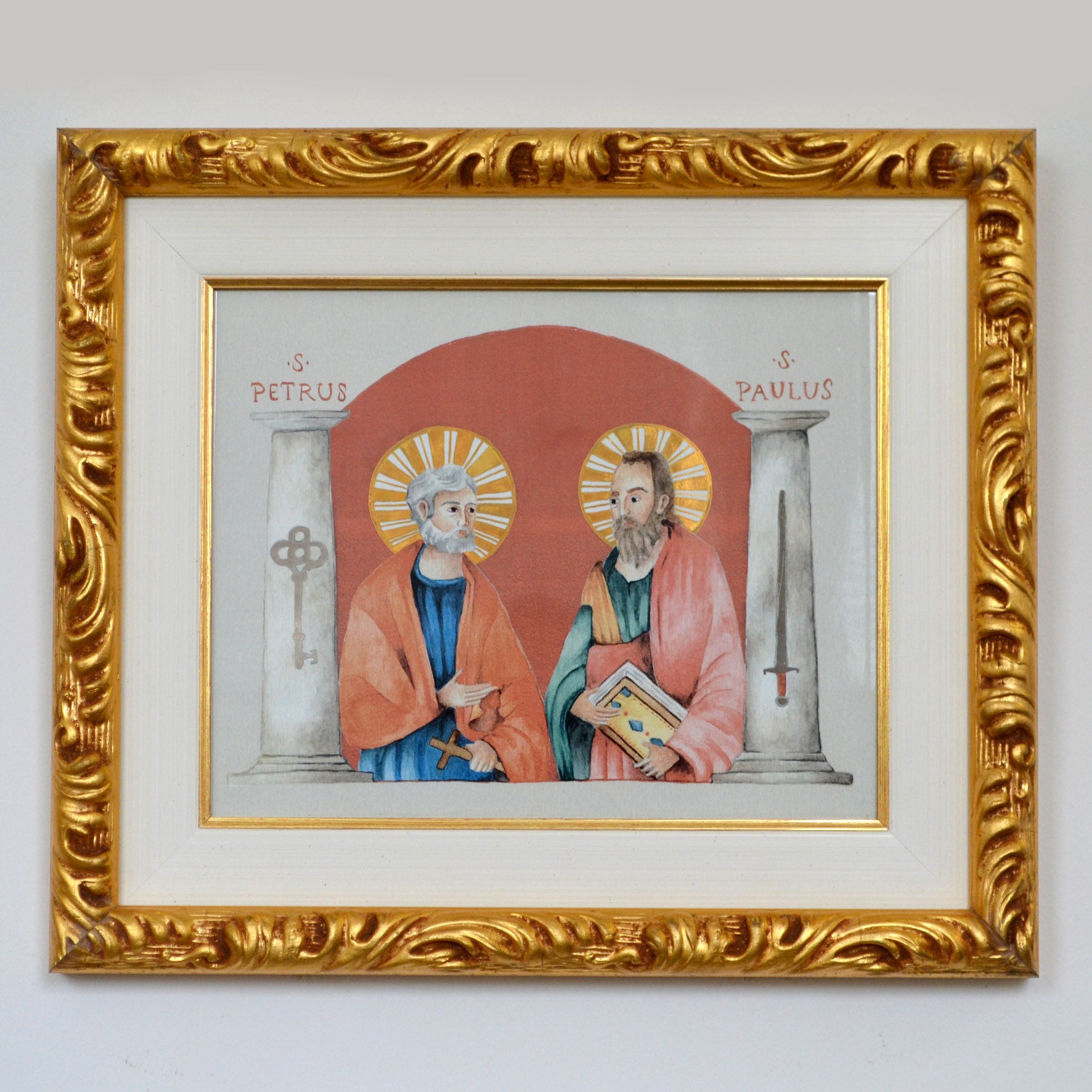 Hl. Petrus und Paulus mit Heiligenscheinen