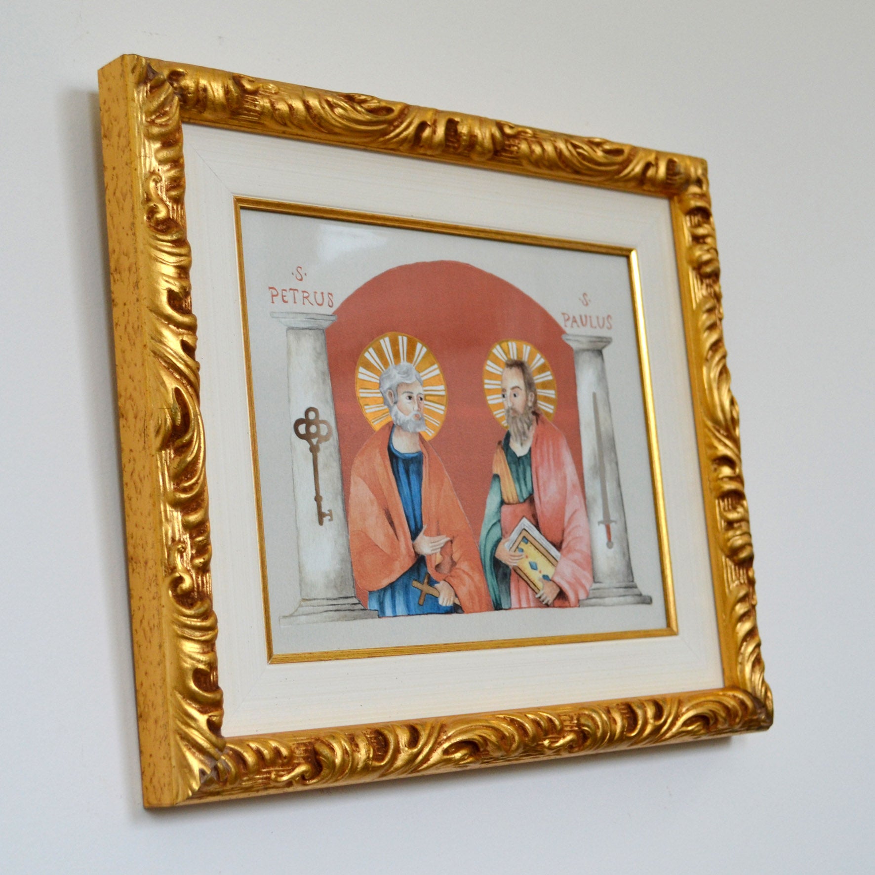 Hl. Petrus und Paulus mit Heiligenscheinen